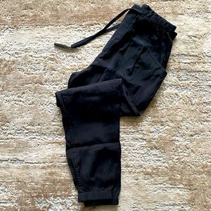 Black drawstring jogger pants